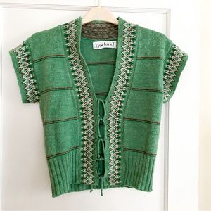 Vintage Green Fair Isle Sweater Vest, XS